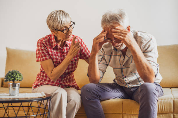 istock Senior couple at home 1438327437