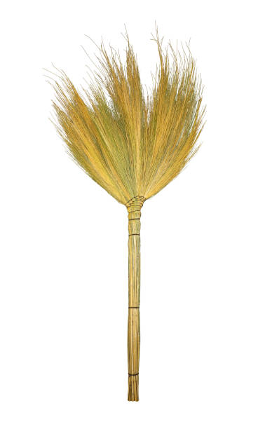istock traditional broom on isolated white background.Handmade Dustpan Brush. 1438329874