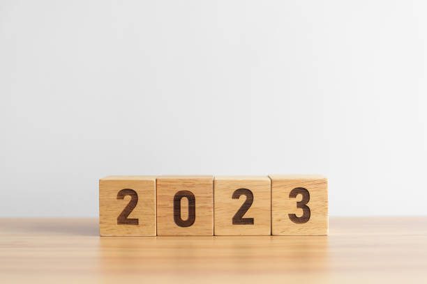 istock 2023 year block on table background. goal, Resolution, strategy, plan, start, budget, mission, action, motivation and New Year concepts 1438332256