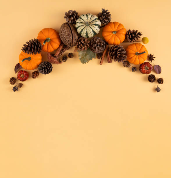 corona de acción de gracias con hojas de otoño y calabazas - wreath autumn flower thanksgiving fotografías e imágenes de stock