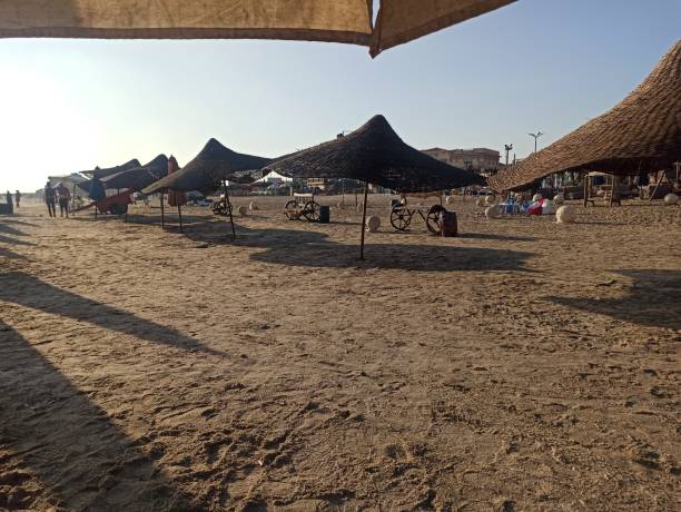 istock Beach sunny day in egypt umbrella shoot 1438337200