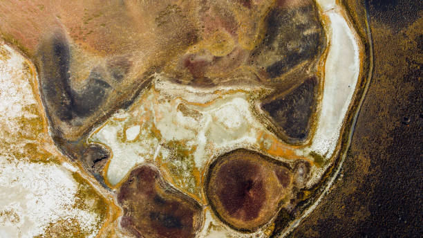 istock Aerial view of abstract texture by volcanic landscape 1438337431