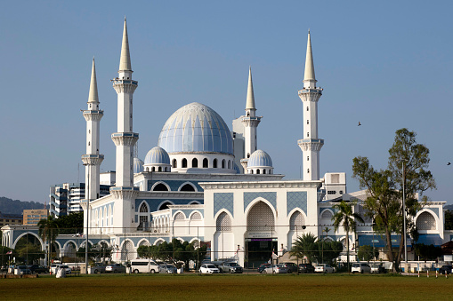 The State Mosque of Pahang, officially known as the Masjid Sultan Ahmad 1 (Masjid Sultan Ahmad Shah 1), Kuantan, is located in the heart of Kuantan town and was formerly a district mosque in Kuantan. Due to its centralised location and importance, the mosque was later demolished and rebuilt to make way for a new and bigger mosque which became the State Mosque of Pahang. The state mosque was completed and officiated by the Sultan of Pahang, Sultan Haji Ahmad Shah Al-Mustain Billah in 1994.