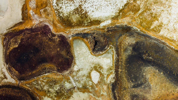 istock Aerial view of abstract texture by volcanic landscape 1438337917