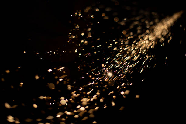 istock Sparks in dark. Metal grinding lights. Details of grinder's work. 1438337949