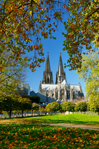 The majestic Cologne Cathedral in the clear autumn light