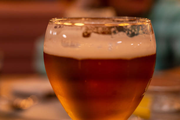 istock Fresh cold glass of light beer in restaurant 1438338094