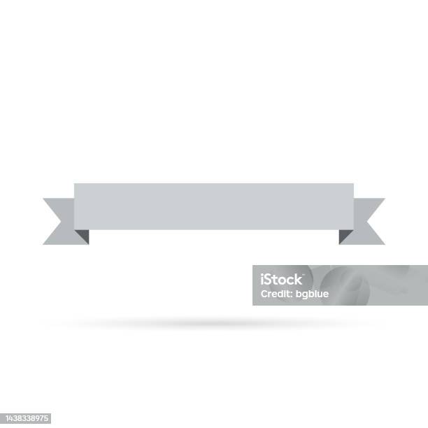 Grey Ribbons Border Gray Ribbon Isolated On White Background Design Element Stock ...