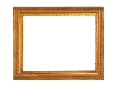 Classic wooden frame isolated on white background