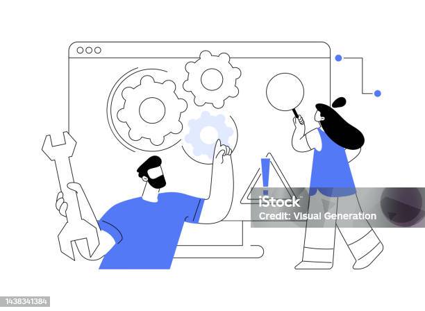 T Computer Roubleshooting Graphics Computer Troubleshooting Abstract Concept Vector Illustration Stock ...
