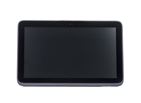 Black abstract tablet computer isolated on a white background
