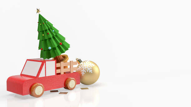 istock The Christmas tree in wood truck on white background 3d rendering 1438343978