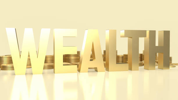 istock The gold wealth text and gold coins for business concept 3d rendering 1438344148