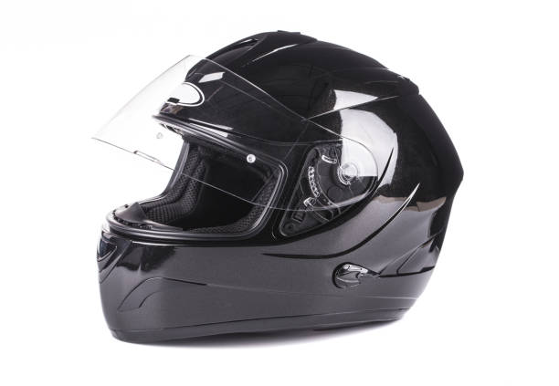 ブラック ヘルメット 孤立 - バイクヘルメット ストックフォトと画像
