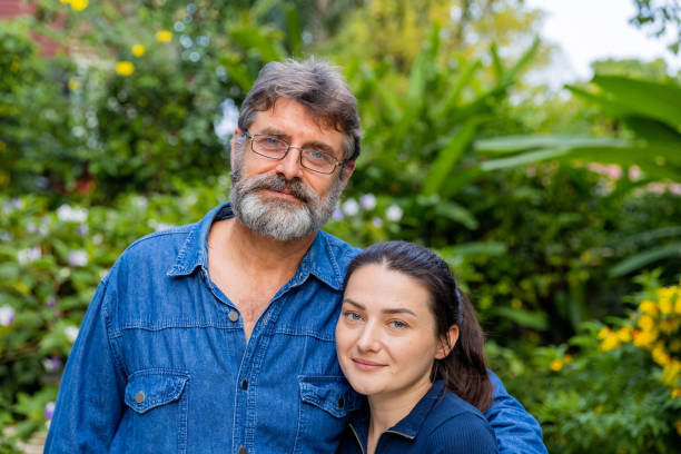 istock Senior man with his daughter portrait. 1438344237