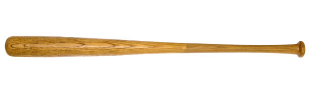 Closeup of baseball bat isolated stock photo