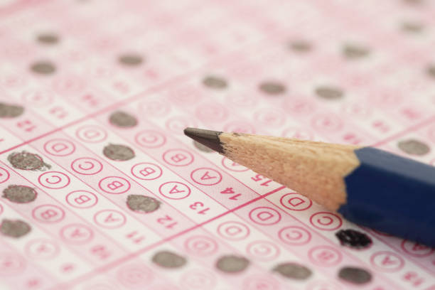 istock Answer sheets with Pencil drawing fill to select choice ,Education concept 1438348816