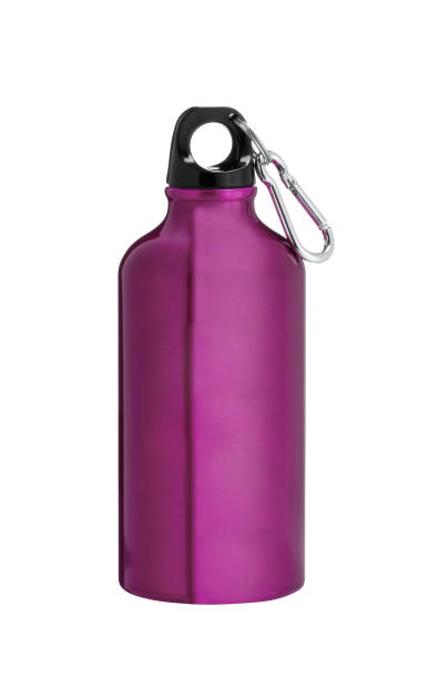 istock Metal water flask on a white background 1438350144