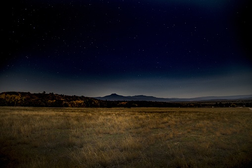 A beautiful night landscape at the Ghost Ranch in Abiquiu, New Mexico