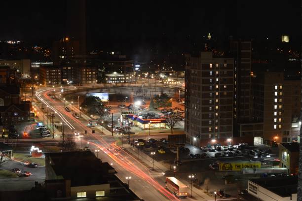 istock City with buildings and streets at night 1438352730
