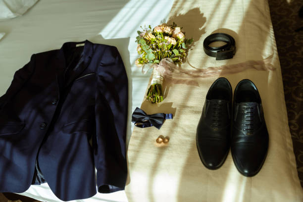 istock The groom's fees, jacket and watch 1438356982