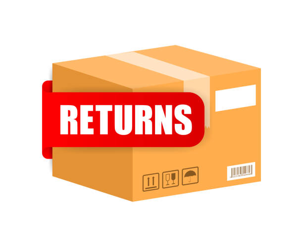 Returns box, great design for any purposes. Vector concept. Courier service delivery vector art illustration