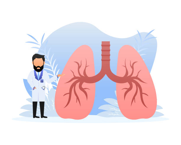 Lungs pain. Vector illustration icon. Isolated vector illustration.Medical icon. Lungs pain. Vector illustration icon. Isolated vector illustration.Medical icon Collapsed Lung stock illustrations