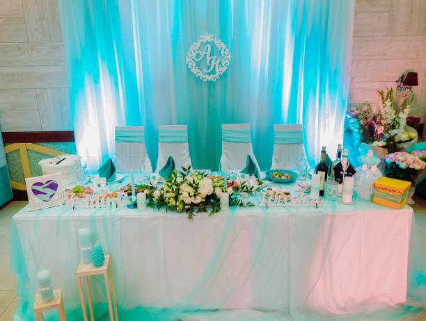 istock Wedding ceremony. wedding arch, decorated with various fresh flowers 1438358049