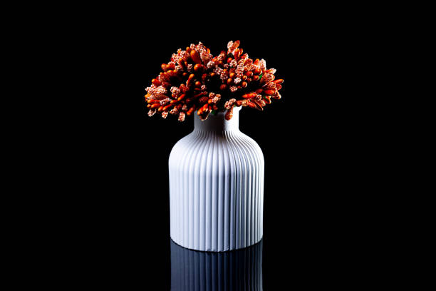 Natural decoration with flower and orange stones