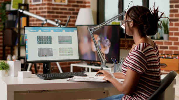 istock Financial analyst working remotely with stock market exchange 1438359798