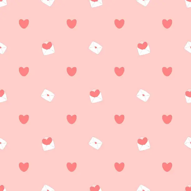 Vector illustration of Seamless pattern with hearts. Background for Valentine's day decoration. Vector illustration