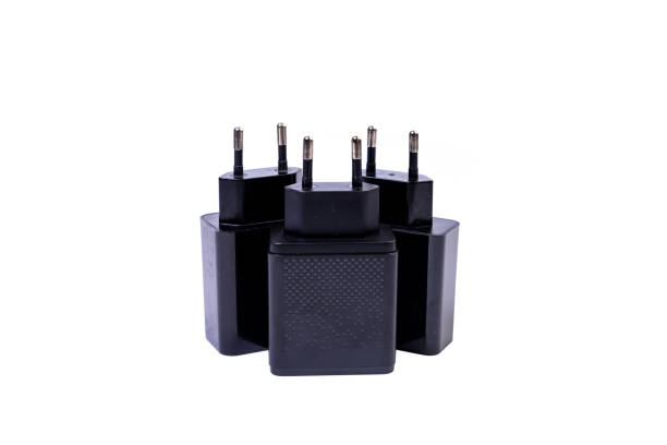istock Phone charger various converter cables adapters for computers and smartphones HDMI VGA USB DVI DP isolated on white 1438361904