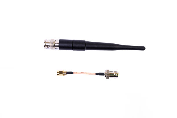 istock Antennas for wifi hotspot for router isolated on white 1438362022