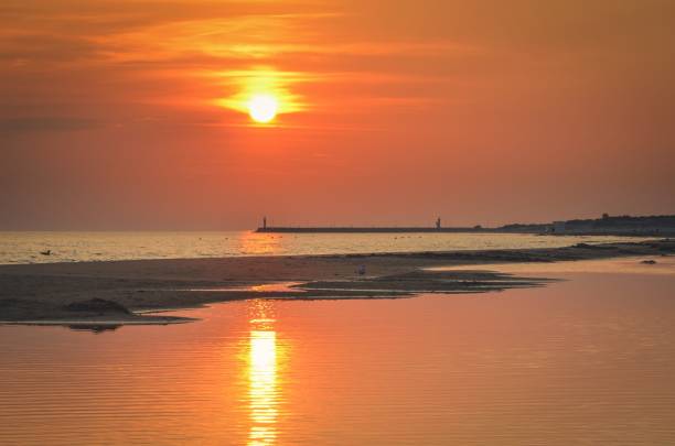 istock Beautiful sunrise over the sea. 1438364721