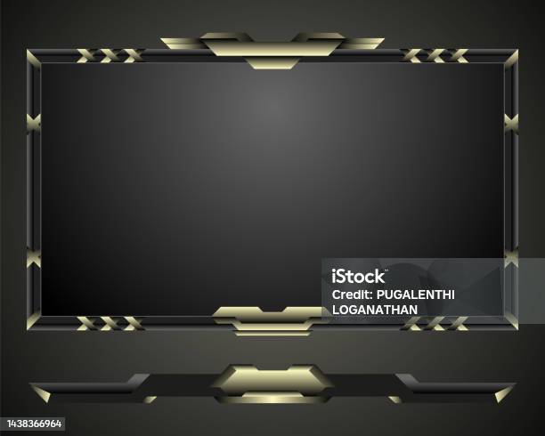 Abstract Live Stream Overlay Game Interface Screen Frame With Metallic ...