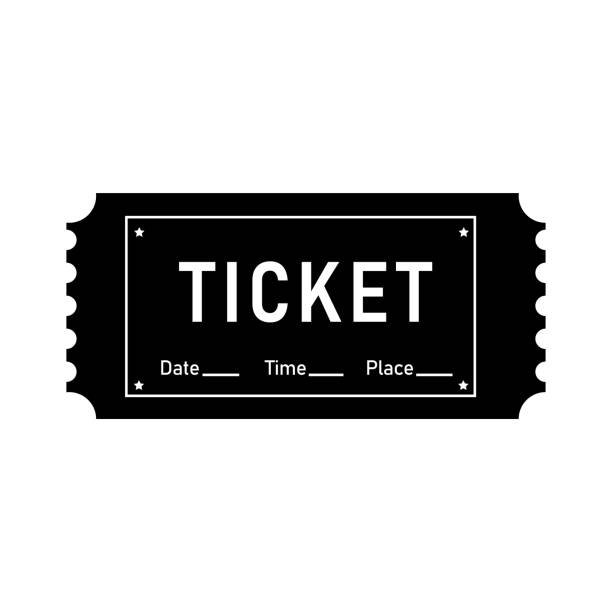 The ticket is in black and white. Vector The ticket is in black and white. Vector number counter stock illustrations