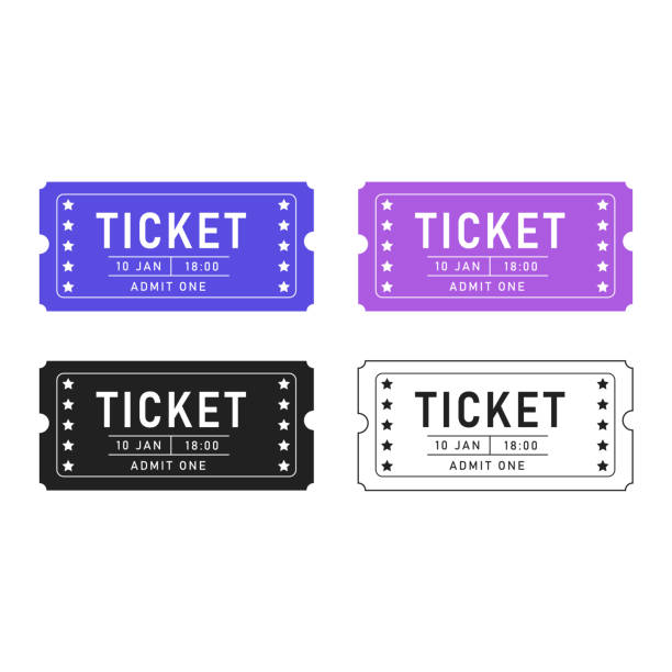 A set of tickets of different colors A set of tickets of different colors number counter stock illustrations