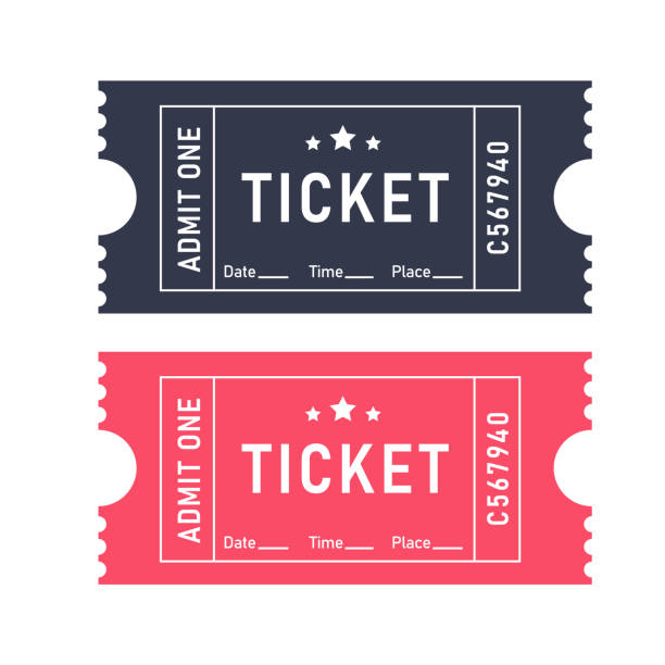 A set of tickets in black, pink color. Place, date, time. A set of tickets in black, pink color. Place, date, time. number counter stock illustrations