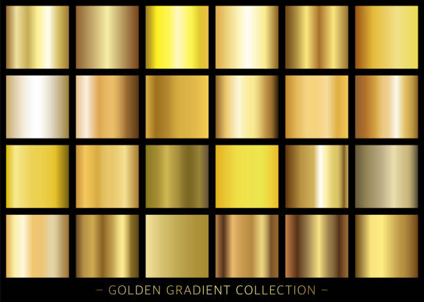 istock Golden gradient collection, modern combinations of colors and shades. 1438369055