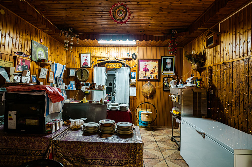 Peki'in, Israel- October 22, 2022. Shop interior in  Old  Neighborhood of Druze village of Peki'in, Israel. Old traditional  northern village Peki'in is a small village in the upper Galilee, half-way between Akko and Safed. Most of the village is inhabited by Druze, Peki'in is known for its small Jewish community and synagogue.