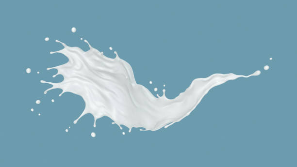 istock White milk splash isolated on background, Yogurt splash, Include clipping pat, 3d rendering. 1438376326