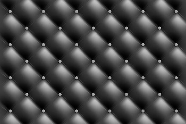 istock Vintage black leather or fabric upholstery chester. 1438383960