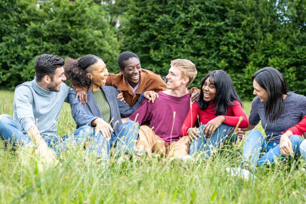 istock Young people happy, smiling friends having fun 1438384468