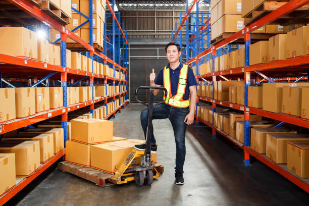 istock Man in warehouse portrait. 1438390702