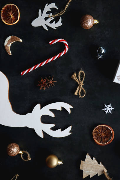 istock Christmas Ornaments on Dark Background 1438394166