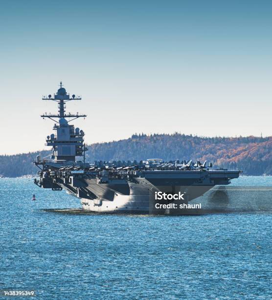 American Aircraft Carrier Stock Photo - Download Image Now - US Military, Military Ship, Aircraft Carrier