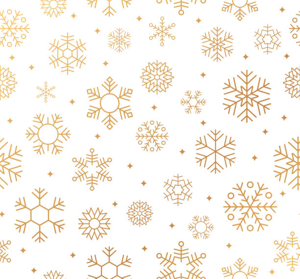 bezszwowe złoto elegancki śnieg boże narodzenie tło świąteczne - white background gift christmas wrapping paper stock illustrations