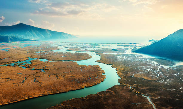 Aerial View of Dalyan Delta stock photo