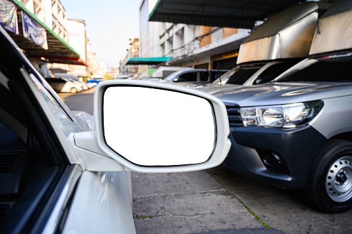 Rear View Mirror or right sideview mirror on the car