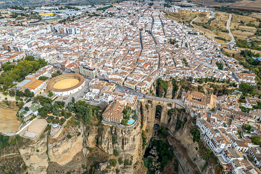 El dron vista panorámica aérea de Ronda, España. photo
